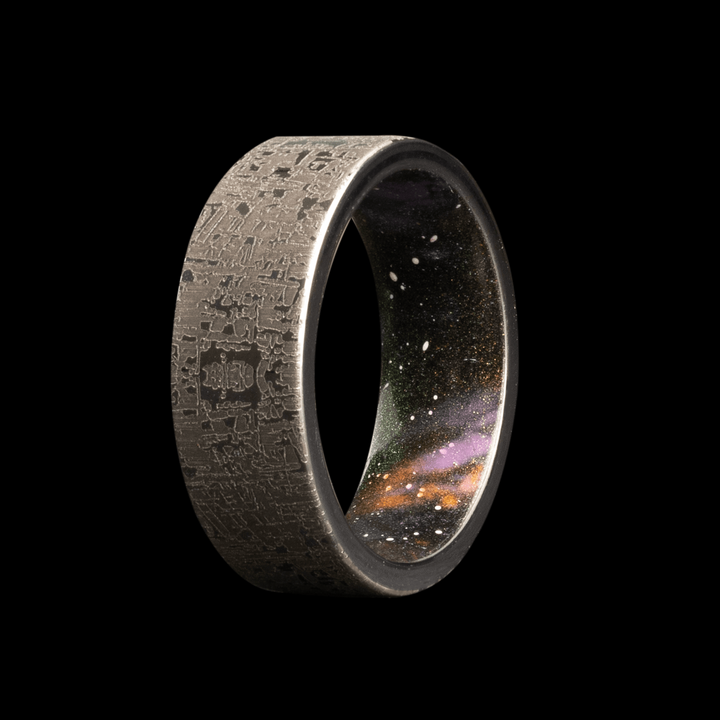 (5mm) Tungsten Meteorite Galaxy RIng - 8TUCK101:GAL/ENG-MET-Heavy Stone-Renee Taylor Gallery