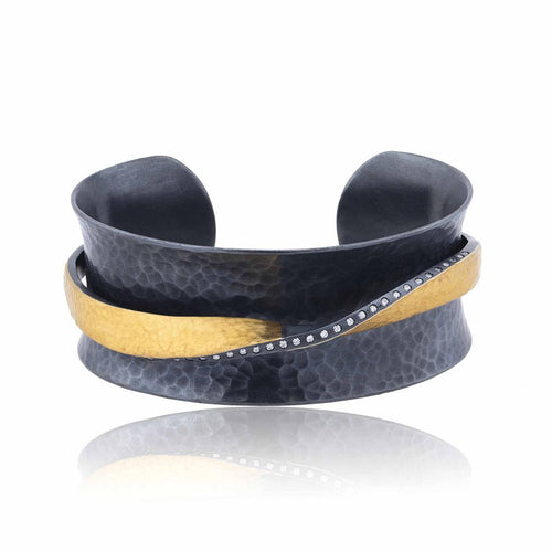 Twist Cuff with Diamond by Lika Behar