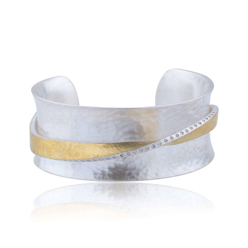 Twist Cuff with Diamond by Lika Behar
