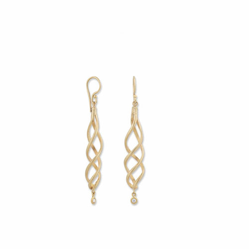 Twirl Earrings with Diamond by Lika Behar