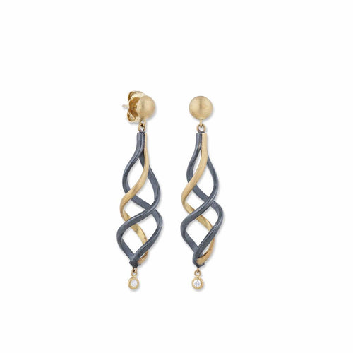 Twirl Earrings with Diamond by Lika Behar