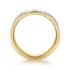 14K White-Yellow Gold 8mm - Hammered Men's Wedding Band - MBM0129-80M4JJJ-Gabriel & Co.-Renee Taylor Gallery