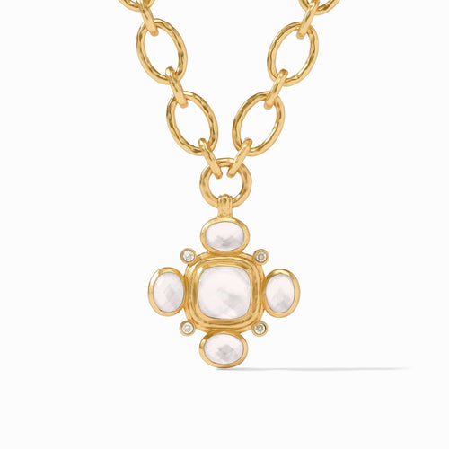 Tudor Statement Necklace - Iridescent Clear Crystal-Julie Vos-Renee Taylor Gallery