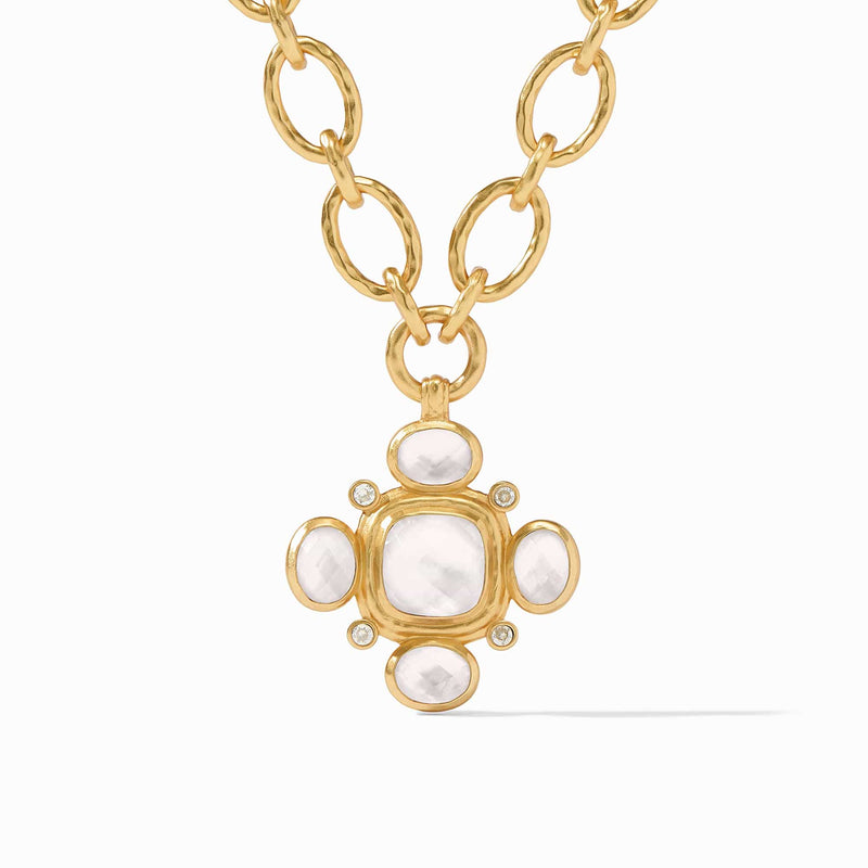 Tudor Statement Necklace - Iridescent Clear Crystal-Julie Vos-Renee Taylor Gallery