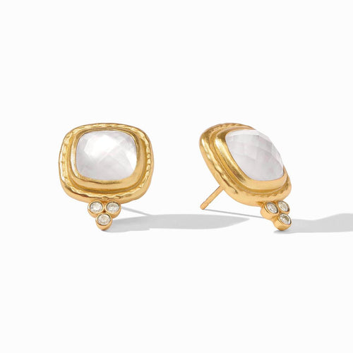 Tudor Stud Earrings - Iridescent Clear Crystal-Julie Vos-Renee Taylor Gallery
