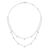 14K White Gold Two Row Necklace with Diamond Drops - NK6338W45JJ-Gabriel & Co.-Renee Taylor Gallery
