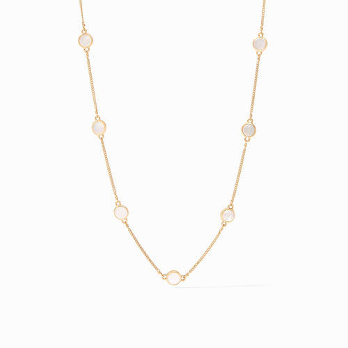 Valencia Delicate Station Necklace - Mother of Pearl-Julie Vos-Renee Taylor Gallery