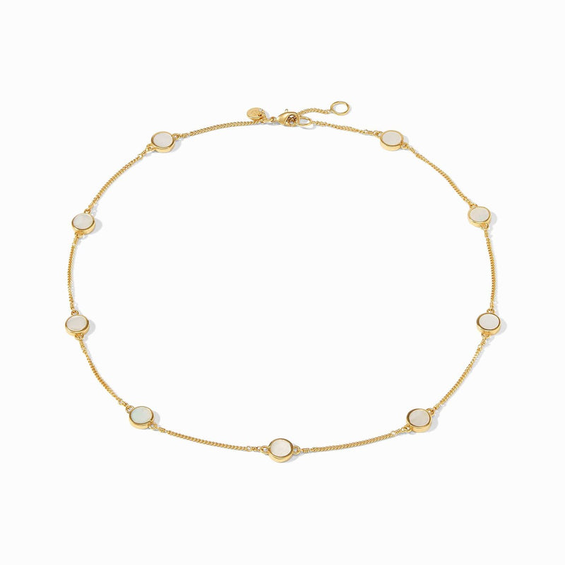 Valencia Delicate Station Necklace - Mother of Pearl-Julie Vos-Renee Taylor Gallery