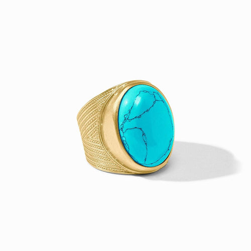 Verona Statement Ring-Turquoise Blue - R147GTQ-Julie Vos-Renee Taylor Gallery