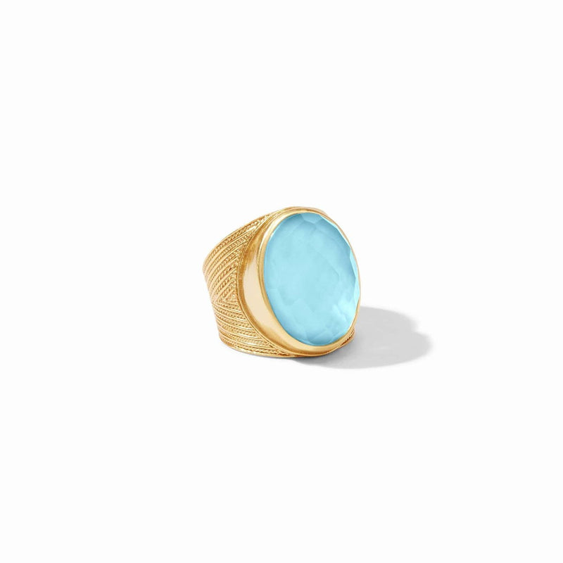 Verona Statement Ring - Iridescent Capri Blue-Julie Vos-Renee Taylor Gallery