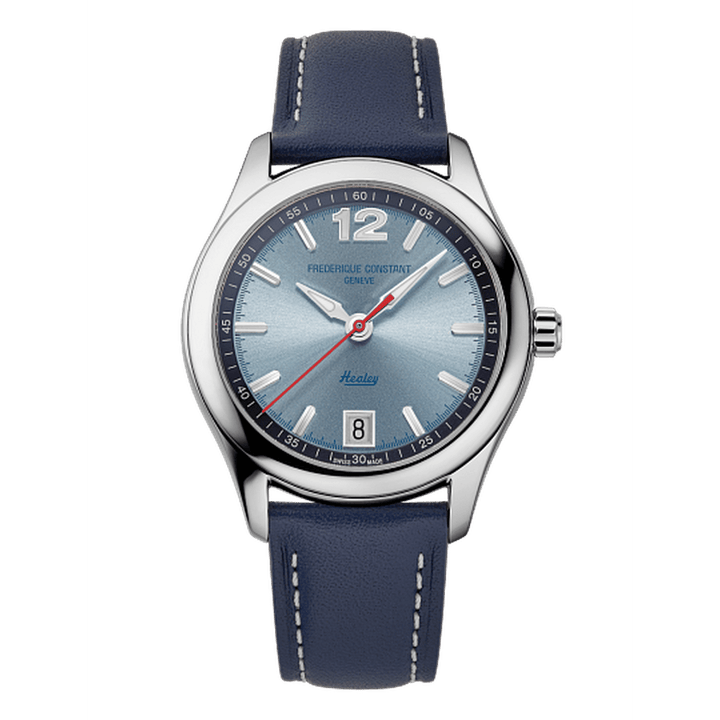 Vintage Healey Rally Automatic Stainless Steel Light Blue Dial Watch – FC-303HLBN3B6-Frederique Constant-Renee Taylor Gallery
