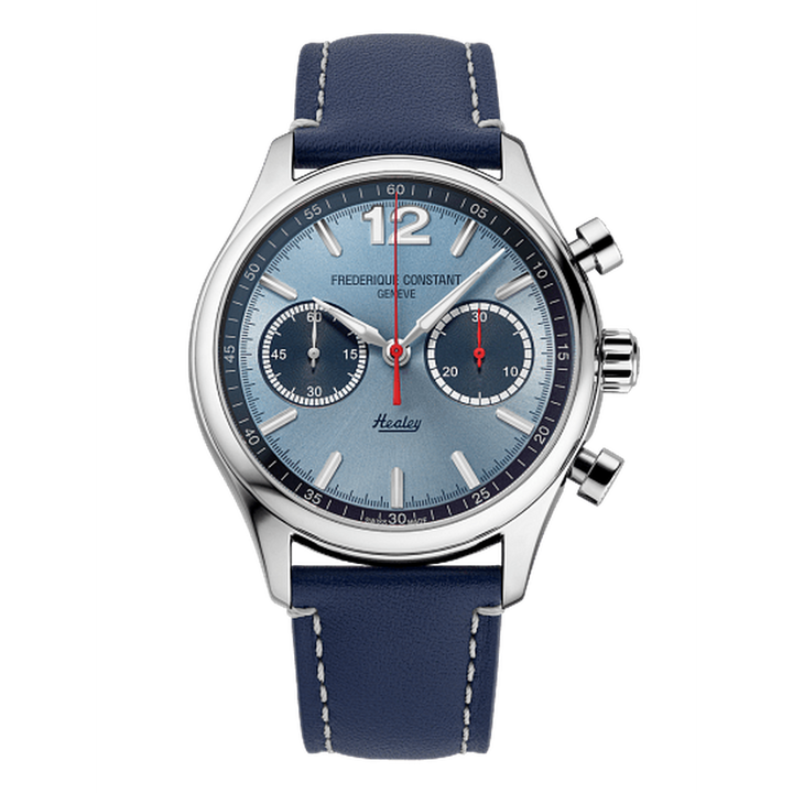 Vintage Rally Healey Chronograph Men’s Automatic Light Blue Dial Watch – FC-397HLBN5B6-Frederique Constant-Renee Taylor Gallery