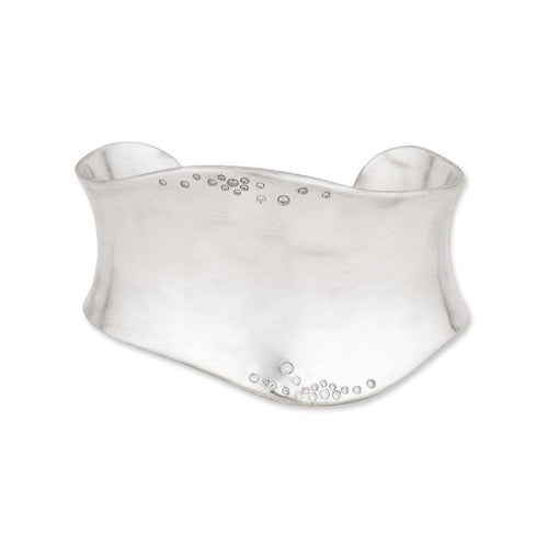Wavy Silver Cuff, Diamonds, Wide by Lika Behar