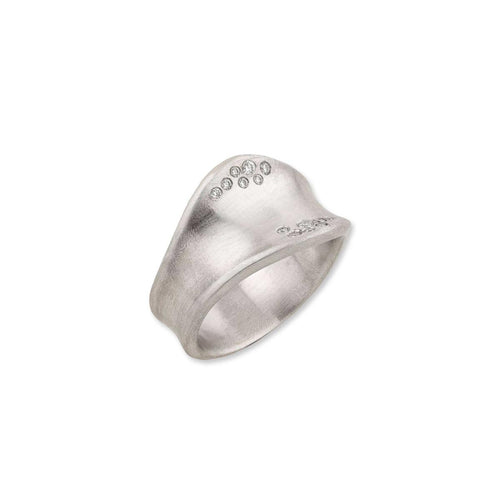 Wavy Sterling Ring, Diamonds by Lika Behar