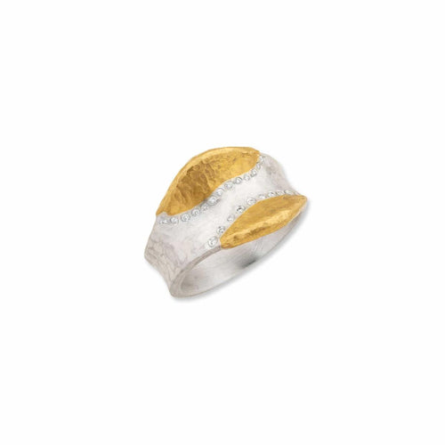 Wavy Fusion Sil Ring, Diamonds by Lika Behar