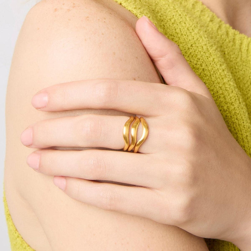Wave Gold Ring - R228G00-Julie Vos-Renee Taylor Gallery