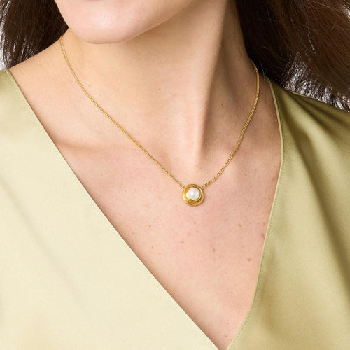 Wave Stone Delicate Necklace-Turquoise Blue - N533GTQ00-Julie Vos-Renee Taylor Gallery