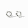 Wave Circle Stud Silver Earrings - ER993S00-Julie Vos-Renee Taylor Gallery