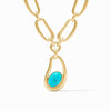 Wave Statement Necklace-Turquoise Blue - N548GTQ00-Julie Vos-Renee Taylor Gallery