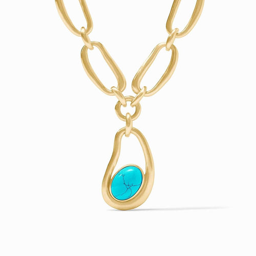 Wave Statement Necklace-Turquoise Blue - N548GTQ00-Julie Vos-Renee Taylor Gallery