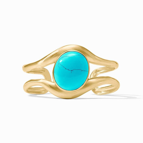 Wave Stone Cuff-Turquoise Blue - C130GTQ00-Julie Vos-Renee Taylor Gallery
