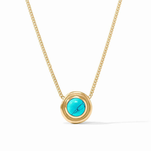 Wave Stone Delicate Necklace-Turquoise Blue - N533GTQ00-Julie Vos-Renee Taylor Gallery