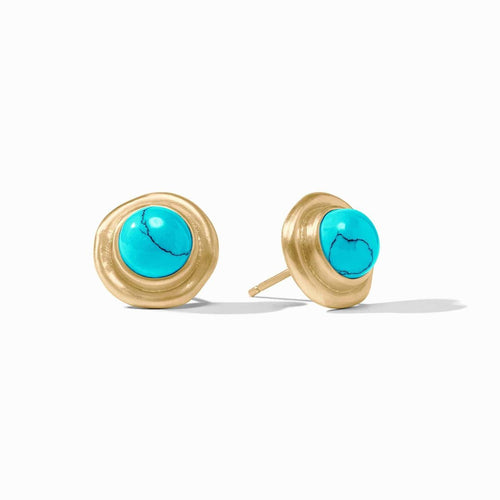 Wave Stone Stud Earrings-Turquoise Blue - ER995GTQ00-Julie Vos-Renee Taylor Gallery