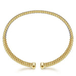 14K White & Yellow Gold Wide Bujukan Diamond Cuff Bangle - BG4449-62M45JJ-Gabriel & Co.-Renee Taylor Gallery