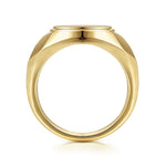 Wide 14K Yellow Gold Round Signet Ring in High Polished Finish - MR52069Y4JJJ-Gabriel & Co.-Renee Taylor Gallery
