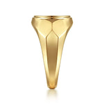 Wide 14K Yellow Gold Round Signet Ring in High Polished Finish - MR52069Y4JJJ-Gabriel & Co.-Renee Taylor Gallery