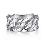 Wide 925 Sterling Silver Chain Link Band in High Polished Finish - MR52061SVJJJ-Gabriel & Co.-Renee Taylor Gallery