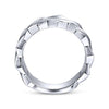 Wide 925 Sterling Silver Chain Link Band in High Polished Finish - MR52061SVJJJ-Gabriel & Co.-Renee Taylor Gallery