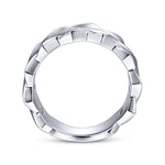 Wide 925 Sterling Silver Chain Link Band in High Polished Finish - MR52061SVJJJ-Gabriel & Co.-Renee Taylor Gallery