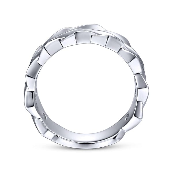 Wide 925 Sterling Silver Chain Link Band in High Polished Finish - MR52061SVJJJ-Gabriel & Co.-Renee Taylor Gallery