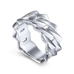 Wide 925 Sterling Silver Chain Link Band in High Polished Finish - MR52061SVJJJ-Gabriel & Co.-Renee Taylor Gallery