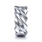 Wide 925 Sterling Silver Chain Link Band in High Polished Finish - MR52061SVJJJ-Gabriel & Co.-Renee Taylor Gallery