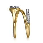 Wide Band Wrap Ring 14K White and RD Yellow Gold Diamond 0.5ct Contemporary Collection - LR52802M45JJ-Gabriel & Co.-Renee Taylor Gallery