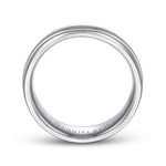 14K White Gold 7mm - Men's Wedding Band in High Polished Finish - MBH0154-70W4JJJ-Gabriel & Co.-Renee Taylor Gallery
