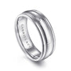 14K White Gold 7mm - Men's Wedding Band in High Polished Finish - MBH0154-70W4JJJ-Gabriel & Co.-Renee Taylor Gallery