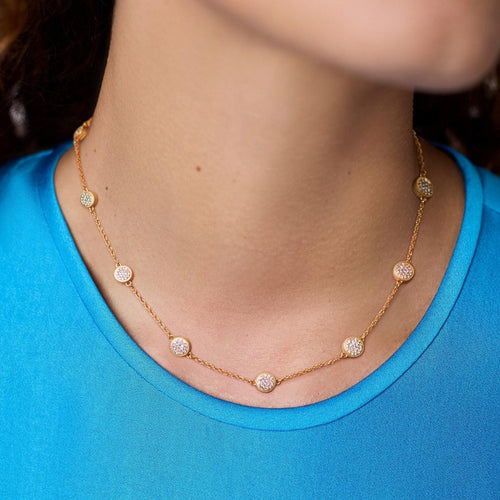 Windsor Delicate Station Necklace-Pave Cubic Zirconia - N596GPCZ00-Julie Vos-Renee Taylor Gallery
