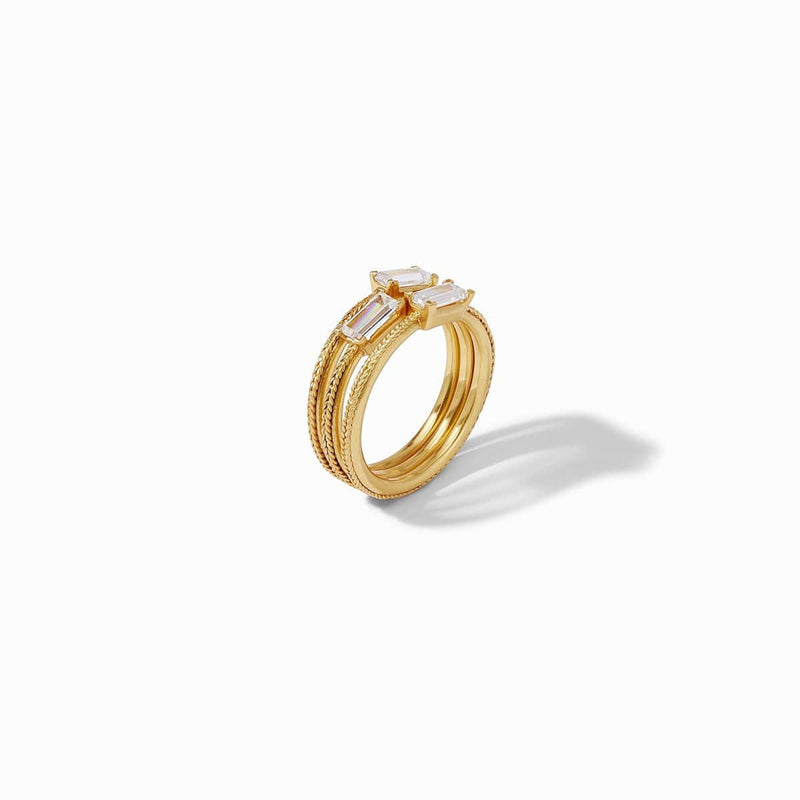 Windsor Trio Ring Gold Cubic Zirconia (Set of 3)-Julie Vos-Renee Taylor Gallery