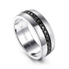 14K White Gold and Black Diamond Men's Band in High Polished Finish - MR15671W4JBD-Gabriel & Co.-Renee Taylor Gallery