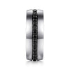 14K White Gold and Black Diamond Men's Band in High Polished Finish - MR15671W4JBD-Gabriel & Co.-Renee Taylor Gallery