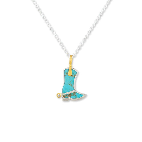 Turquoise Cowboy Boot with Diamond by Lika Behar