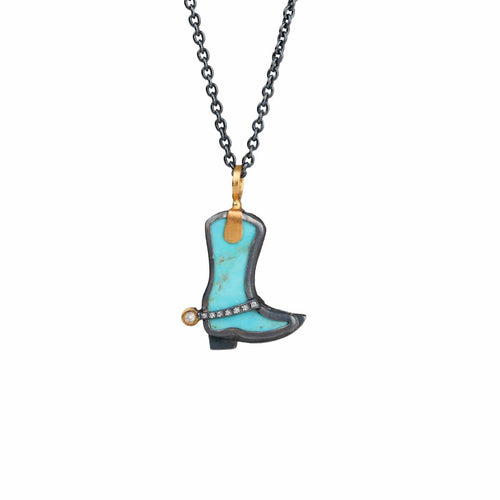 Turquoise Cowboy Boot with Diamond by Lika Behar
