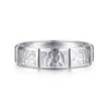 14K White Gold 6mm - Men's Wedding Band with Hammered Stations - MBM0175-60W4JJJ-Gabriel & Co.-Renee Taylor Gallery