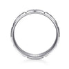 14K White Gold 6mm - Men's Wedding Band with Hammered Stations - MBM0175-60W4JJJ-Gabriel & Co.-Renee Taylor Gallery