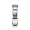 14K White Gold 6mm - Men's Wedding Band with Hammered Stations - MBM0175-60W4JJJ-Gabriel & Co.-Renee Taylor Gallery