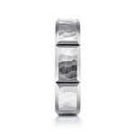 14K White Gold 6mm - Men's Wedding Band with Hammered Stations - MBM0175-60W4JJJ-Gabriel & Co.-Renee Taylor Gallery
