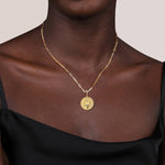 14K Yellow Gold Diamond Bujukan Capricorn Medallion Pendant - PT7576Y45JJ-Gabriel & Co.-Renee Taylor Gallery